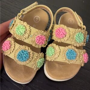 Cat & Jack Woven Sandals with Pink, Blue, and Green Accents